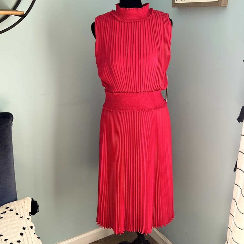 NWT Beautiful pleated pink dress! Size 10.